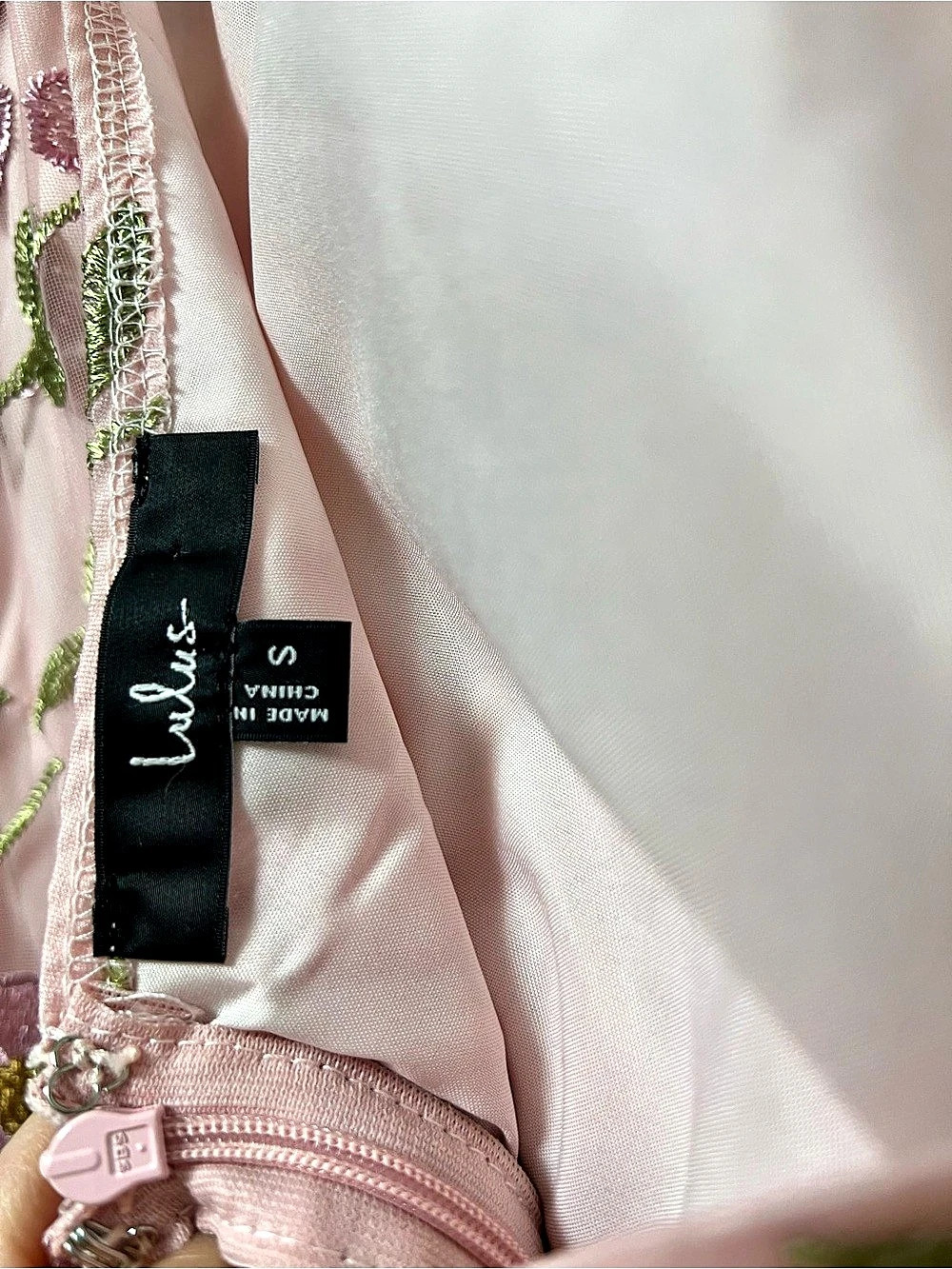 Lulus Unique Impression Pink 3D Floral Embroidered Halter Midi Dress Small - Picture 7 of 7